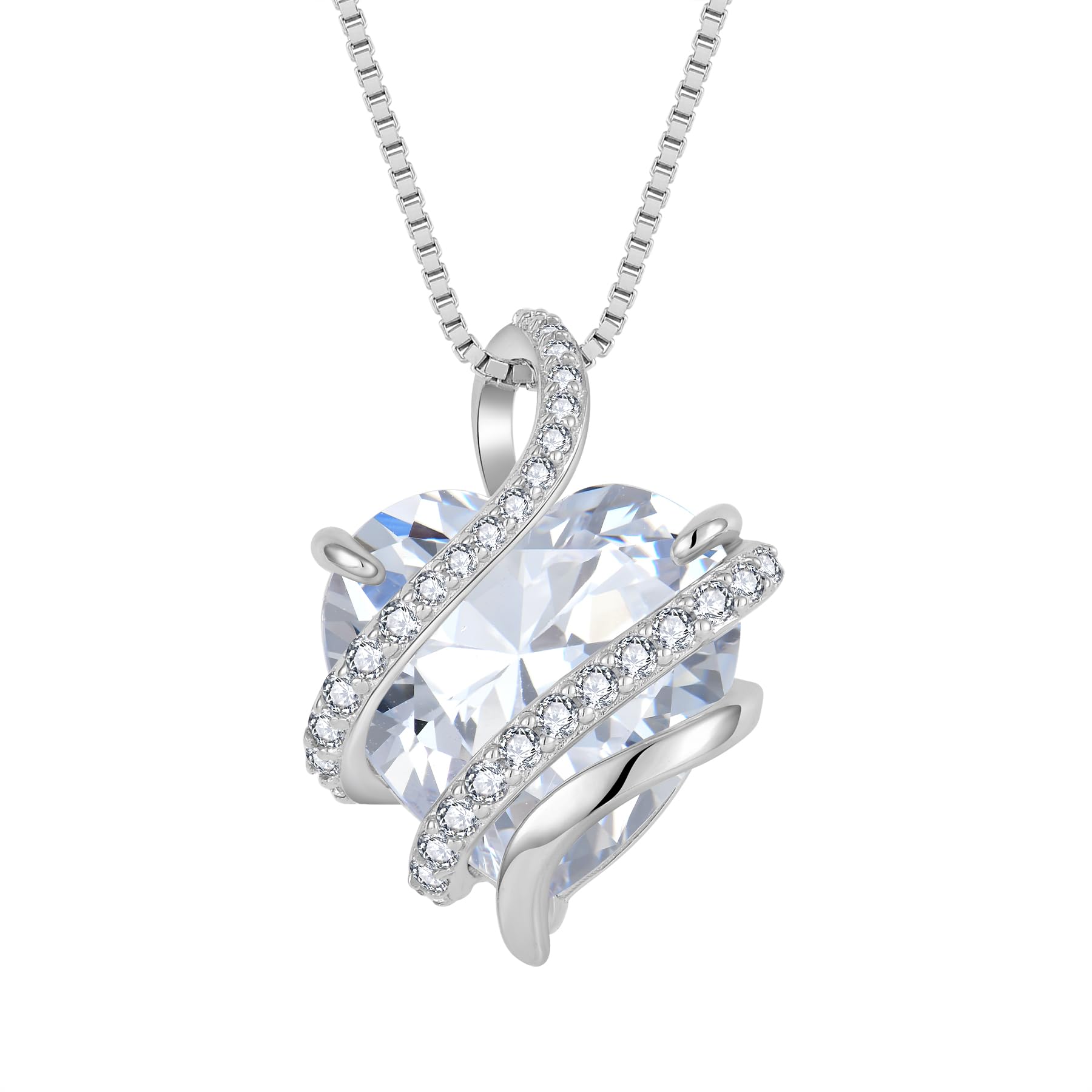 starchenie Collana Infinito Amore Cuore Donna Argento 925 con Pietra Portafortuna Zirconi Ciondolo Regalo Gioielli