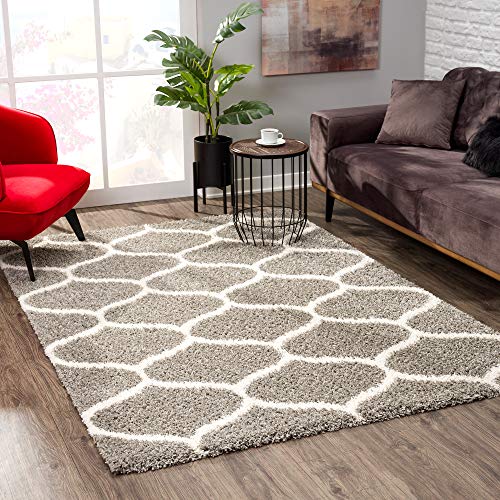 SANAT Madrid Shaggy Teppich - Hochflor Teppiche für Wohnzimmer, Schlafzimmer, Küche - Morocco...