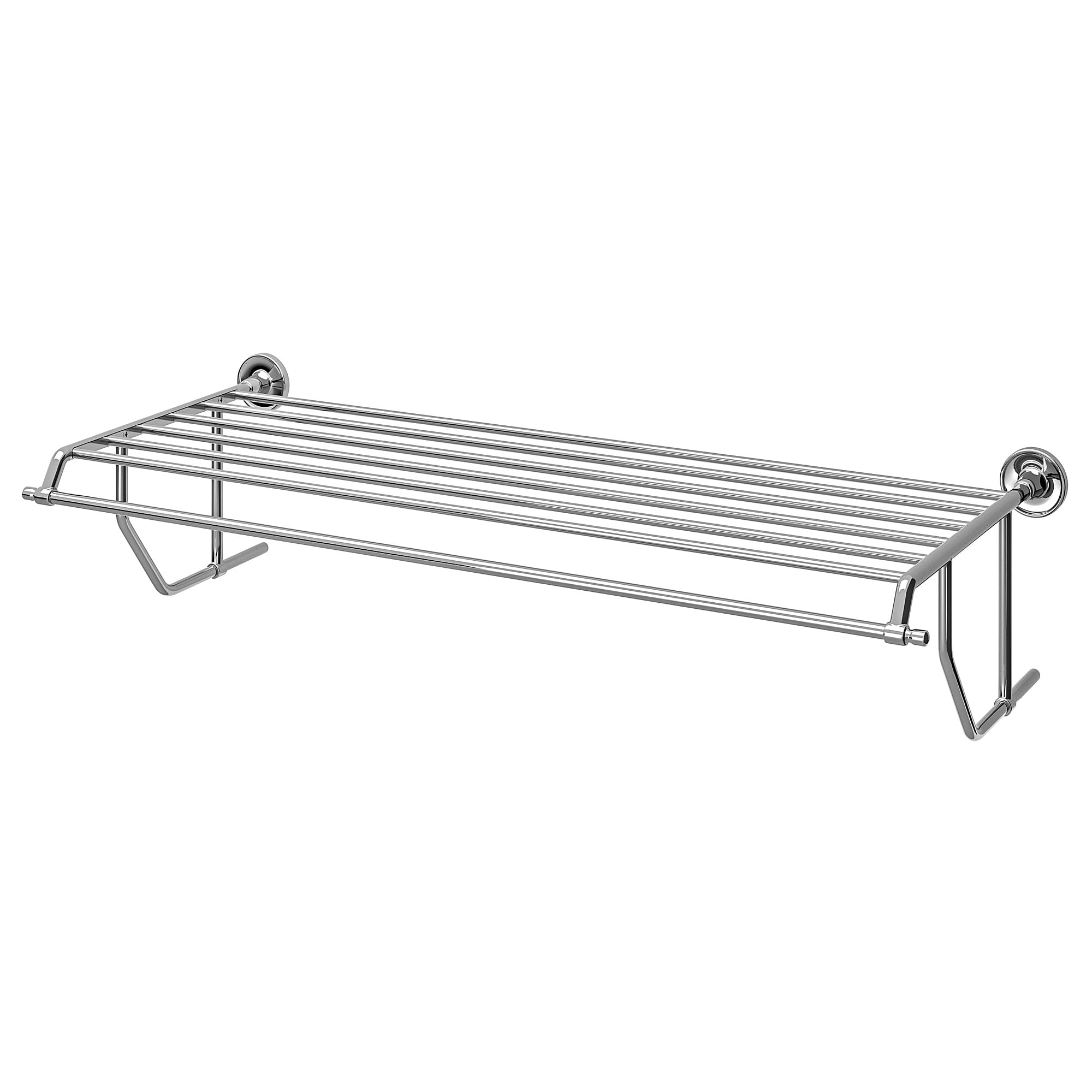 Étagère murale porte-serviettes gain de place effet chromé 75 cm