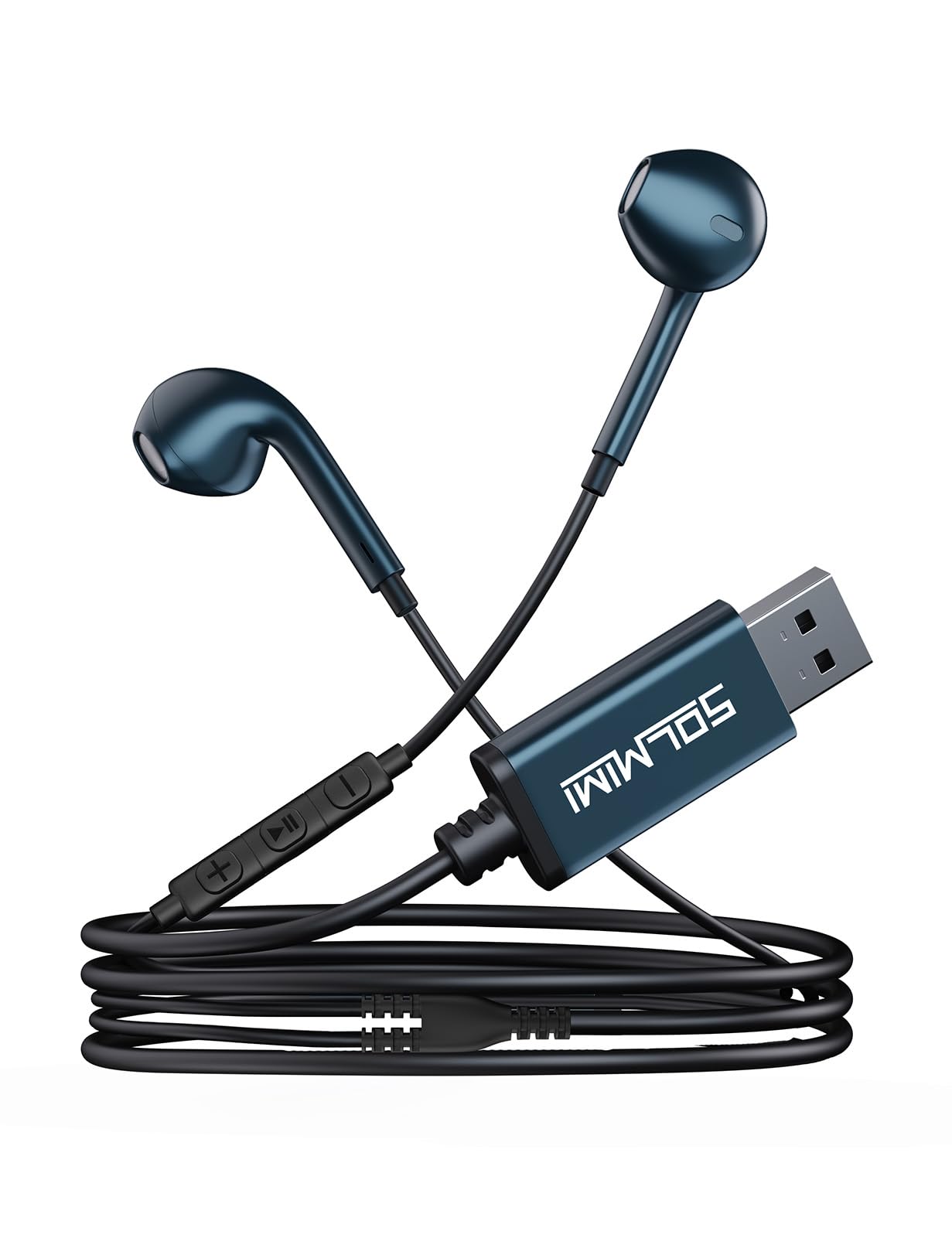 Amazon.co.jp: SOLMIMI 2M USB イヤホン pc マイク 付き イヤホン