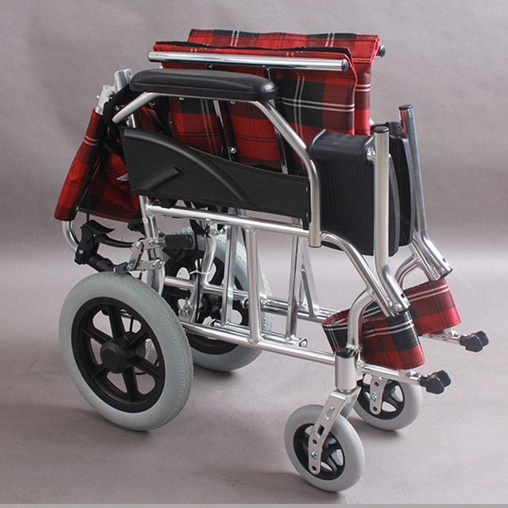 Wheelchair, Silla de Ruedas Manual Plegable Liviana de aleación de Aluminio Multifuncional, Suministros médicos para Adultos para conducción portátil Ultraligera