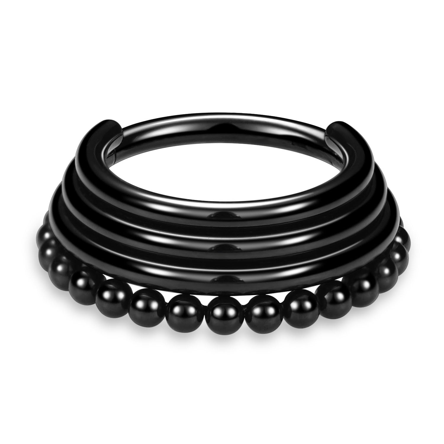 hengkaixuan 16G Septum Nose Rings Hoop Daith Earrings Surgical Steel Septum Clicker Ring Hirned Segment Seamless Clicker Ring Conch Hoop Ring Unisex Earrings Hoop Daith Piercing Jewellery