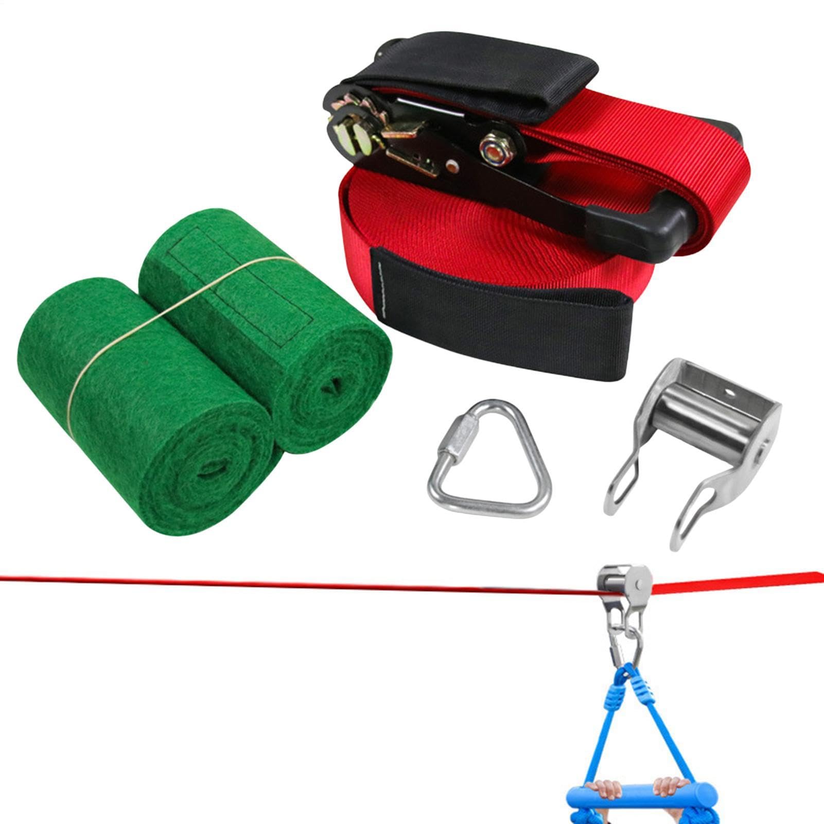 Kids Zip Line - with Tree Protector Pulley Outdoor Playset,Kids Slack Lines Outdoor Play Set | for Teens Girls Boys Yard Playground School Camping Beach Park