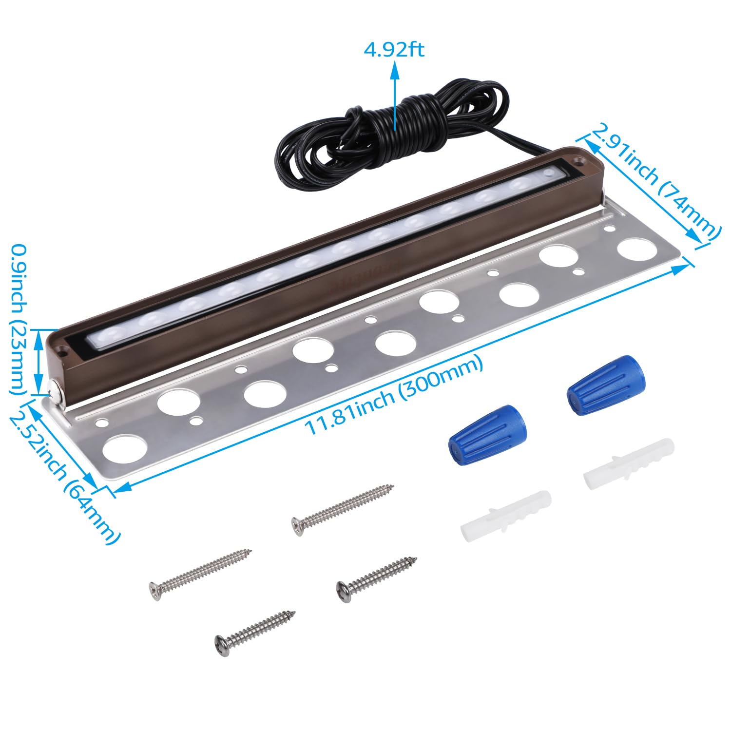 LEONLITE 8-Pack Premium Series RGB 12 Inch 5W LED Retaining Wall