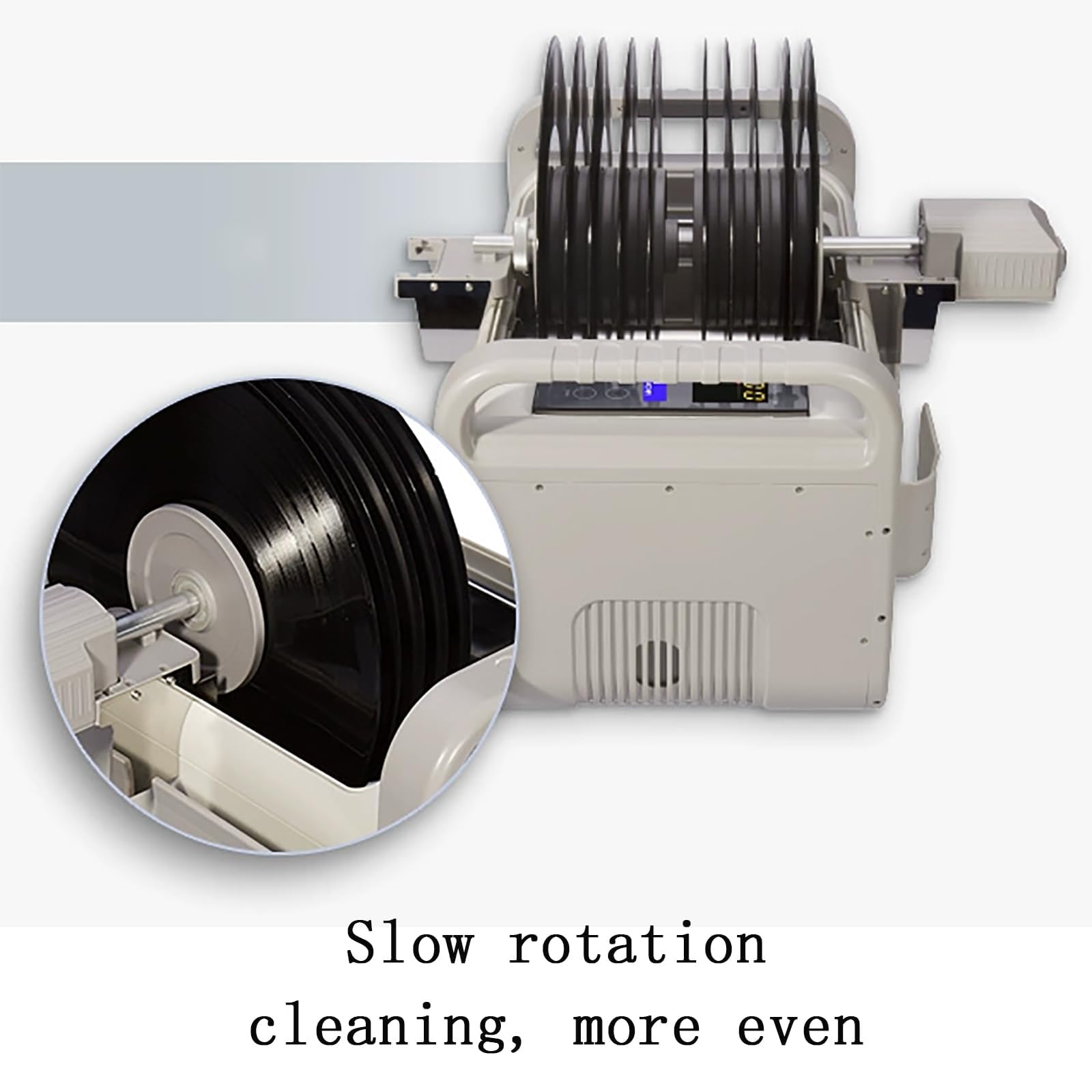 Limpiador Ultrasónico De Vinilos, Equipo De Limpieza De Discos De 35 KHz, con Temporizador De 1 a 30 Minutos Y 5 Ajustes De Temperatura, Tanque De Agua De Acero Inoxidable