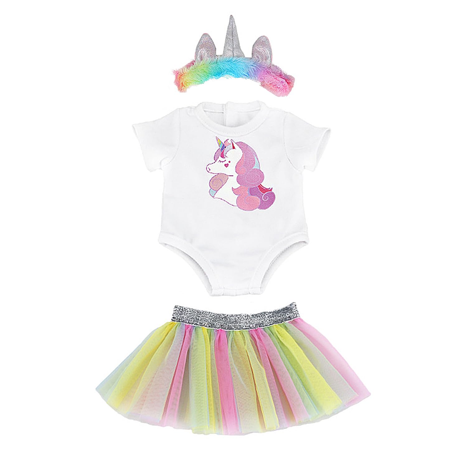 1 Doll Clothes Set Including Romper, Skirt and Tiara, Doll Clothes, Baby Birth Romper, Cartoon Clothes, Cute Clothes, Mini Doll Clothes