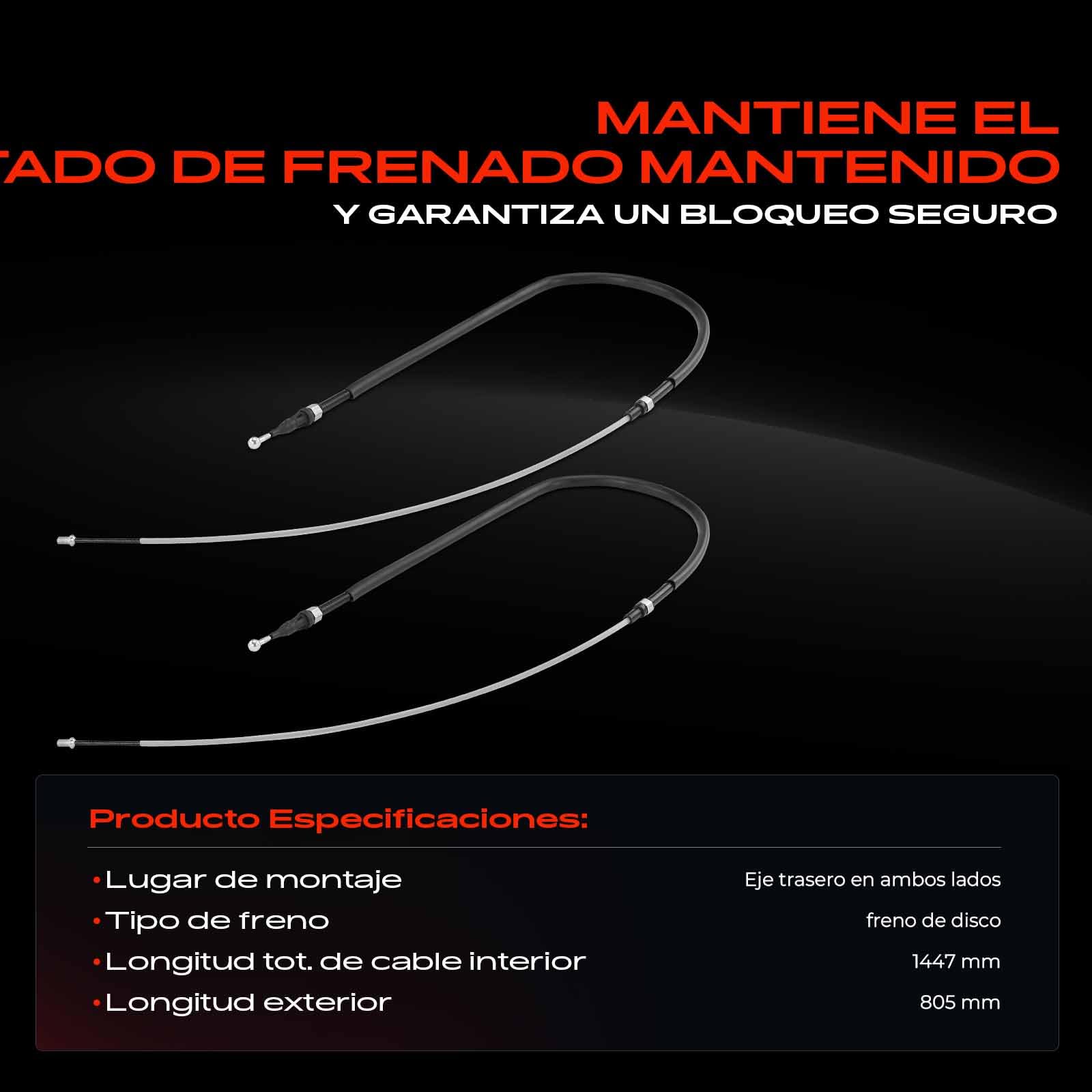 Frankberg 2x Cable del freno de mano Trasero izquierdo derecho Compatible con Golf V 1K1 Golf Plus 521 5M1 Golf V Variante 1K5 O.c.t.a.v.i.a II Combi 1Z5 A3 Sportback 8PA Replace# C661461