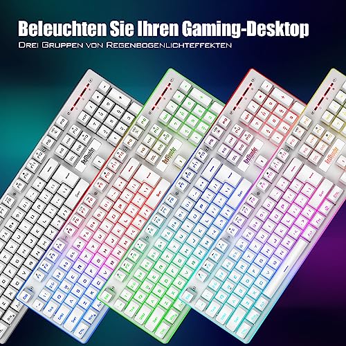 Wireless Gaming Tastatur Redthunder K10 mit LED Hintergrundbeleuchtung