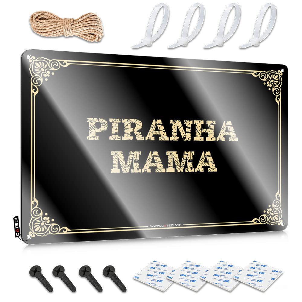 Fzfn Colour Plaques Haves Sarcastic Piranha Mama For Balcony - Tiki Bar Decorations Customizable(30X40cm)