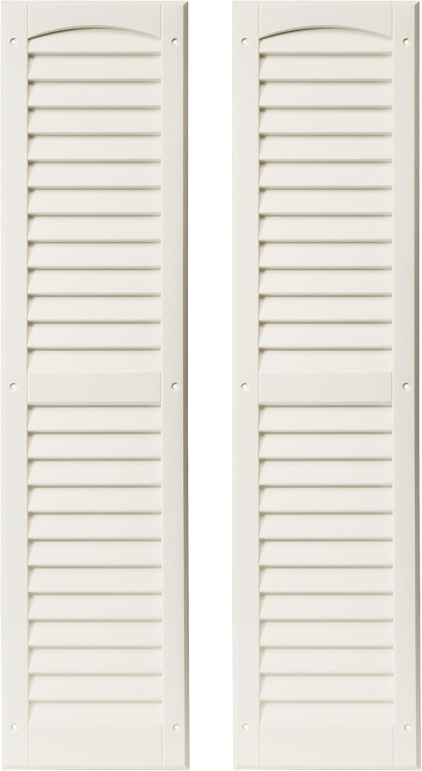 Shed Shutters Louvered 9 W x 36 H for Sheds, Playhouses, and Chicken Coops 1 Pair (White)