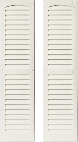 Miniatura 4 de Persianas - 9 pulgadas de ancho x 36 pulgadas de alto, gris, con rejillas, par para cobertizos, casas de juegos y más (LS936GY-BX2) (gris)