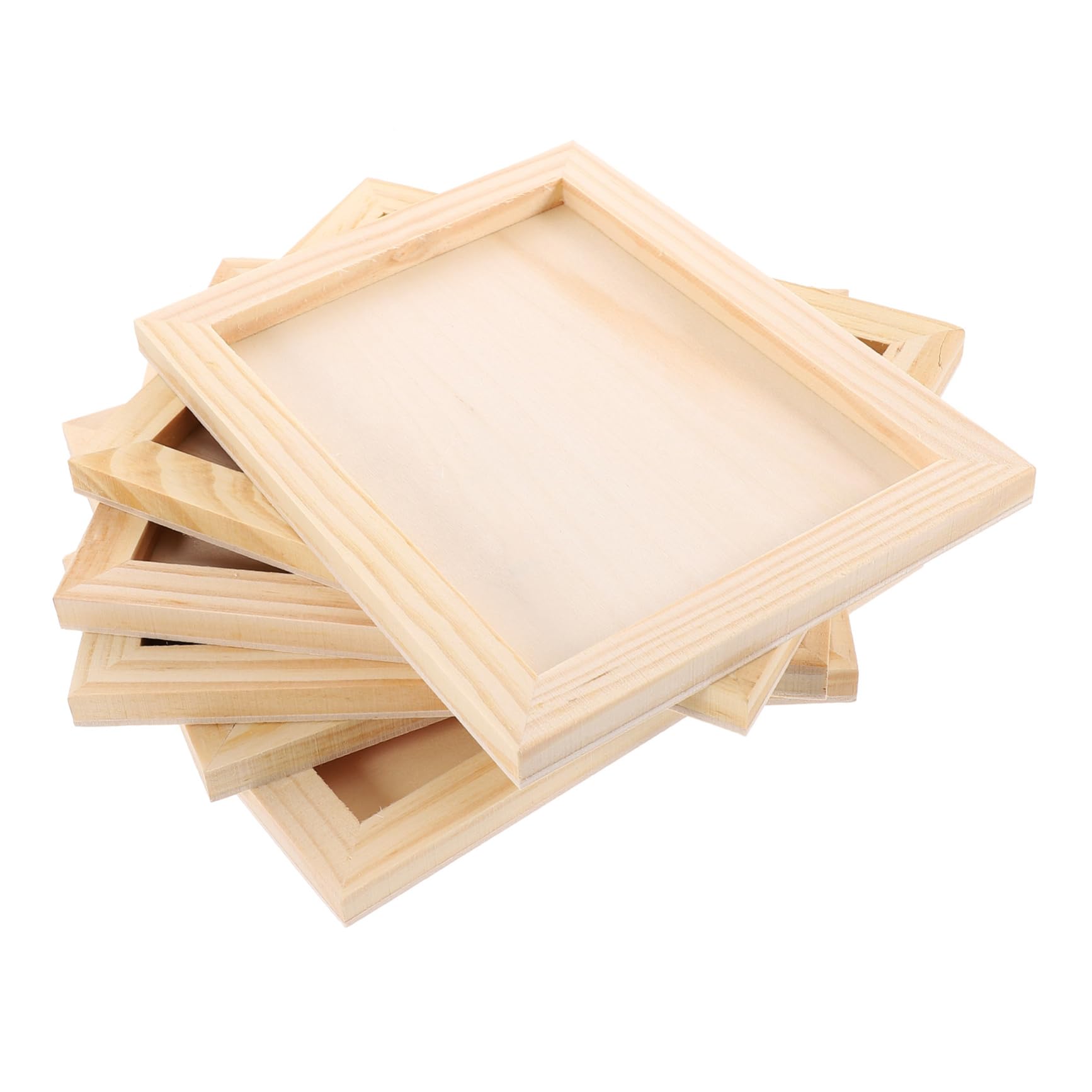 VICASKY Desk Decor Picture Frames 6pcs Wooden Craft Frames Diy Paintable for Boys and Girls