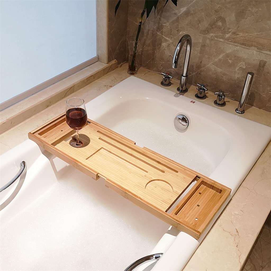 Plateau De Bain Rétractable - Boîte De Rangement Pour Livres, Vin