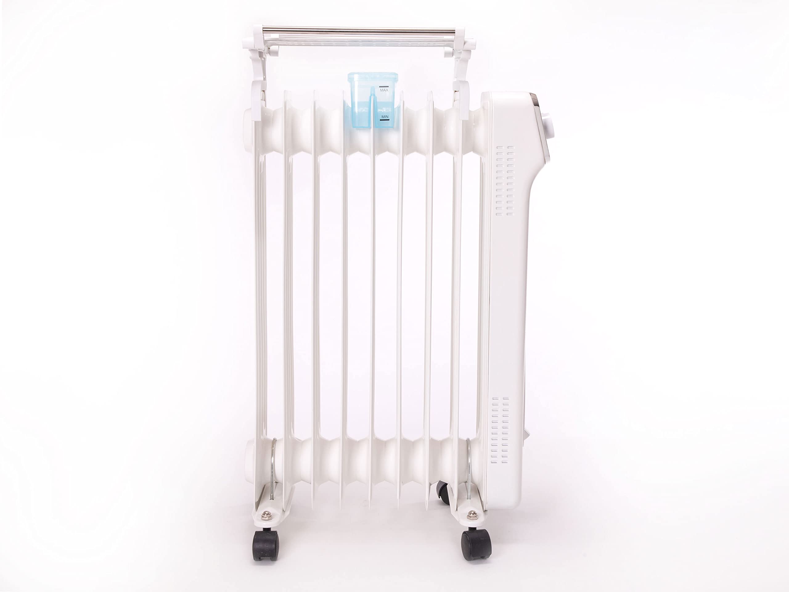 PURLINE | Radiador de Aceite 2000W, 9 Elementos, Termostato Ajustable, 3 Niveles de Potencia - Radiador de Aceite con Humidificador y Tendedero Integrados