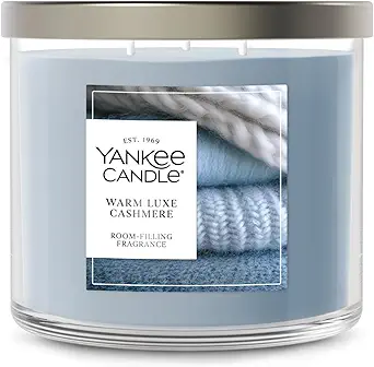 Yankee Candle 3 Wick Candle Jar, Scented Candle with up to 40 Hours of Burn Time, Premium Plant Wax Blend for Consistent Long Lasting Scent from First to Last Burn, Warm Luxe Cashmere
