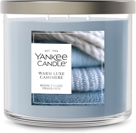 Yankee Candle 3 Wick Candle Jar, Scented Candle with up to 40 Hours of Burn Time, Premium Plant Wax Blend for Consistent Long Lasting Scent from First to Last Burn, Warm Luxe Cashmere