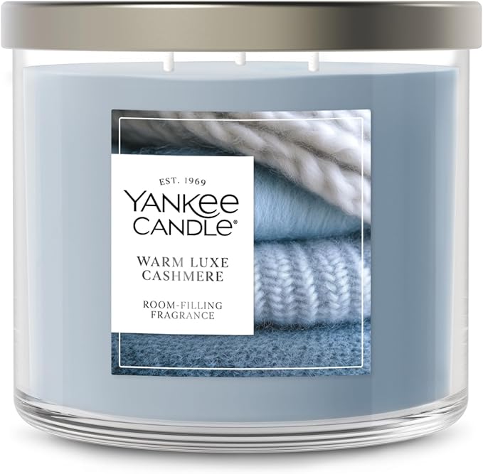 Yankee Candle 3 Wick Candle Jar, Scented Candle with up to 40 Hours of Burn Time, Premium Plant Wax Blend for Consistent Long Lasting Scent from First to Last Burn, Warm Luxe Cashmere