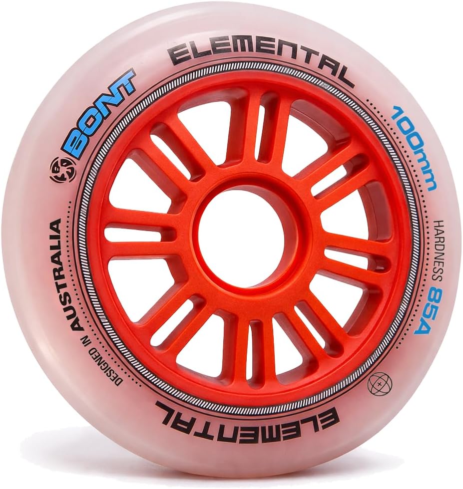 Bont Elemental Inline Speed Skate Wheel 85A Indoor Outdoor Training Wheel,110mm Set of 6 (110mm (Set of 6))