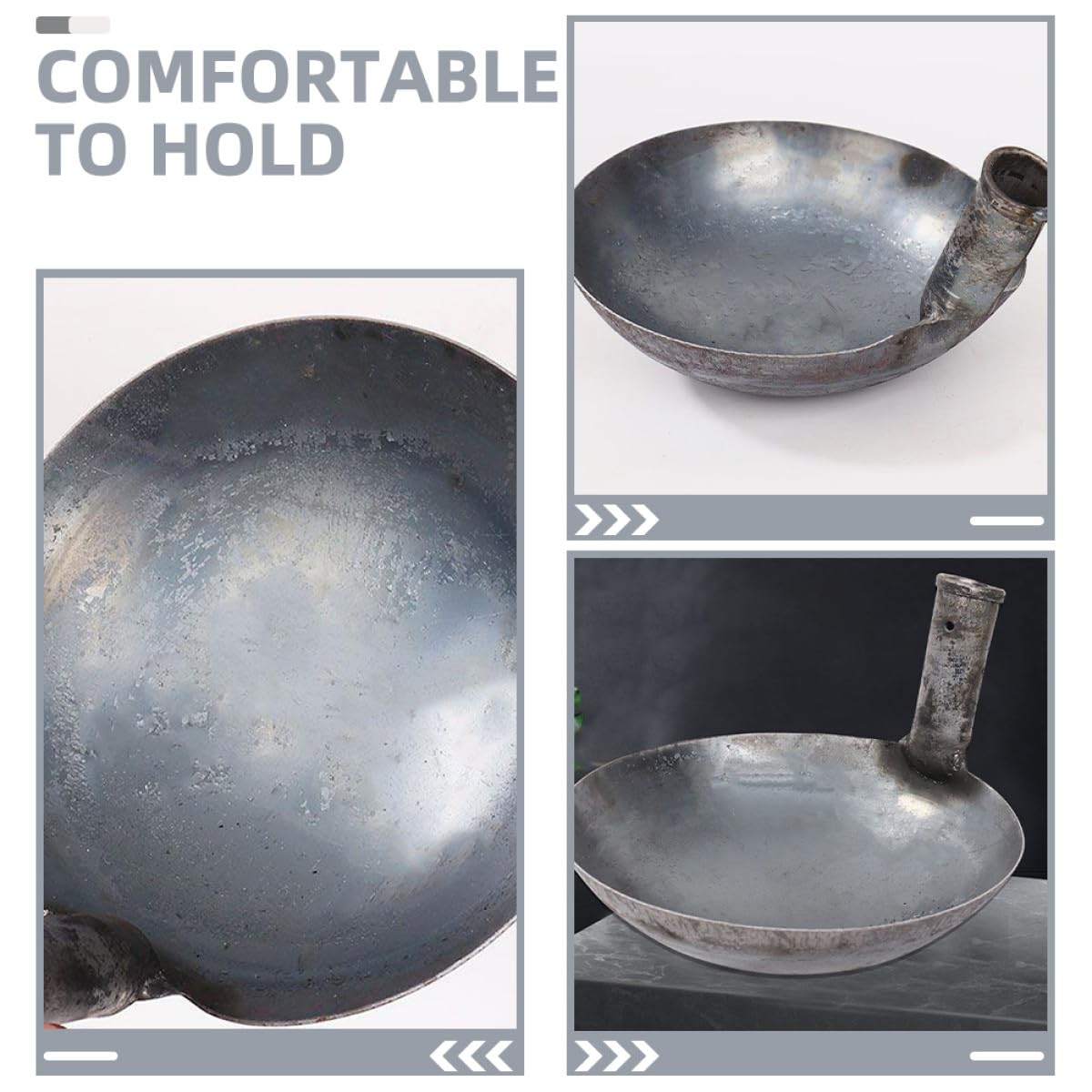 Uonlytech Cucharón para Cocina Reutilizable y Cómodo de Agarrar y Gran Capacidad Mango Largo de Hierro y Obsequio de Inauguración de Casa