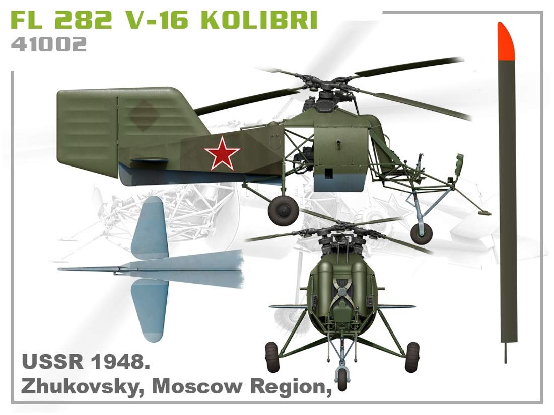 MiniArt 41002 1:35 FL 282 V-16 Hélicoptère Kolibri - Reproduction fidèle, modélisme, kit Plastique, Bricolage, Loisirs créatifs, Collage, kit modèle, à Assembler, Non Peint