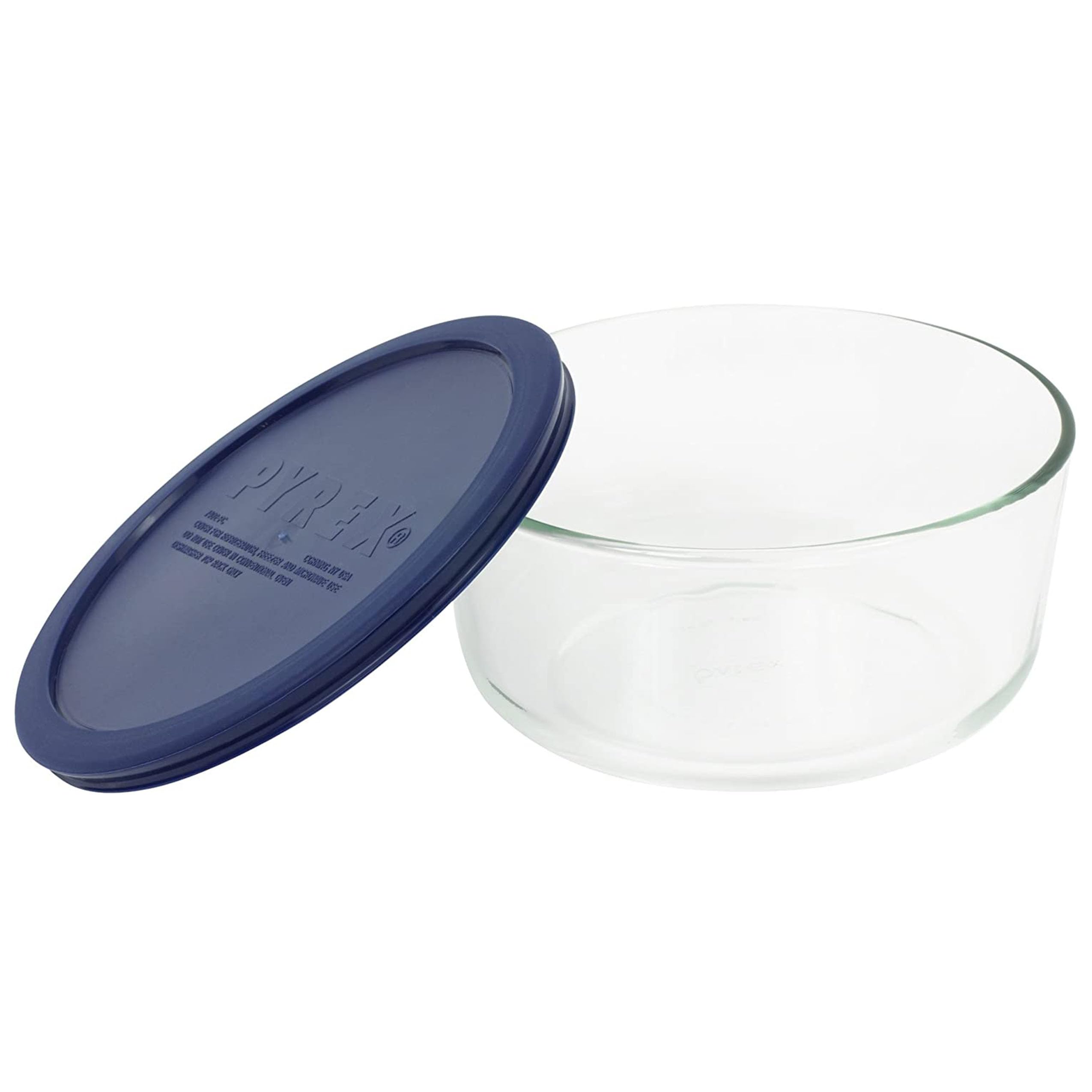 7203 7-Cup Glass Mixing Bowl with 7402-PC Blue Plastic Lid, Food Storage Container, Dishwasher Safe, Ideal for Food Prep & Leftovers - Made in the USA