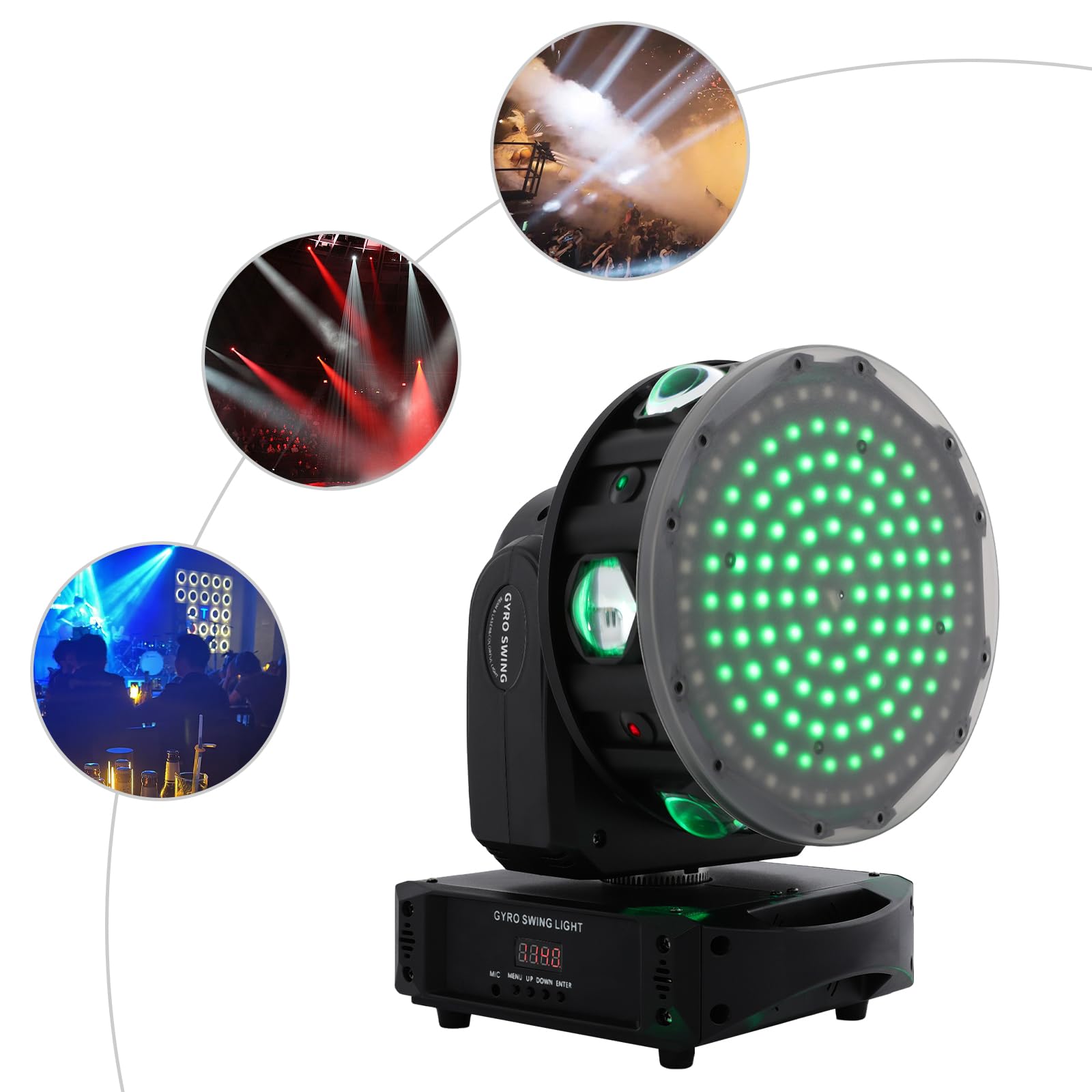 Moving Head Led, 150W Bühnenlicht mit 6 * 15W LED Beads und Mehrere Steuermodi, Einstellbare DJ Licht RGBW für Weihnachten Hochzeit Disco Party Bar Lichteffekte Lichttechnik & Zubehör