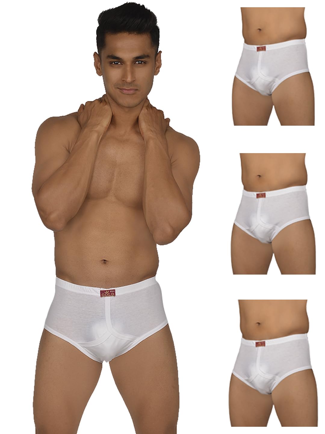 VIP Gold - Calzoncillos de algodón puro para hombre, color blanco
