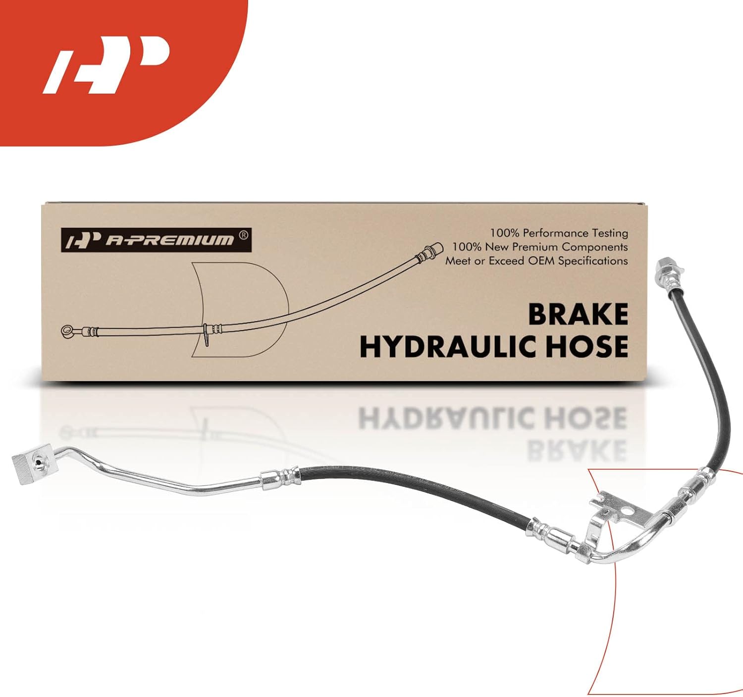 A-Premium Front Passenger Brake Hydraulic Hose Compatible with Dodge Models - Dakota 2000, Durango 2000-2002, 4WD - Replace# 52009878AC