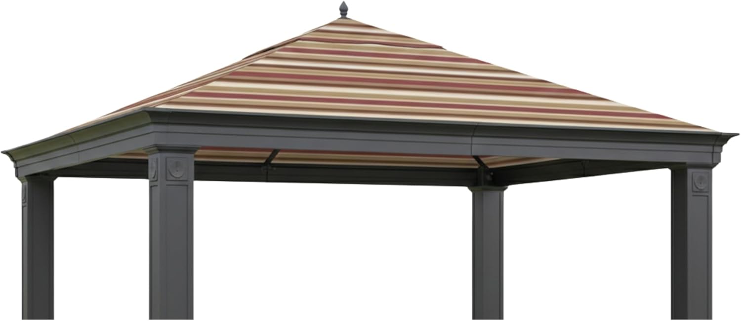 Garden Winds Durable 350 Replacement Canopy Top Compatible with Tiverton (Series 3) 10' x 12' Gazebo Models SA-585, DPCI 009050195 - Stripe Canyon