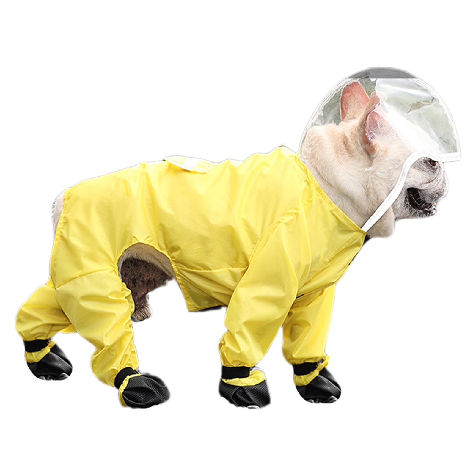 Regenmantel für Hunde, wasserdicht, reflektierend, für mittelgroße und große Hunde, winddichtes Design mit transparenter Kapuze
