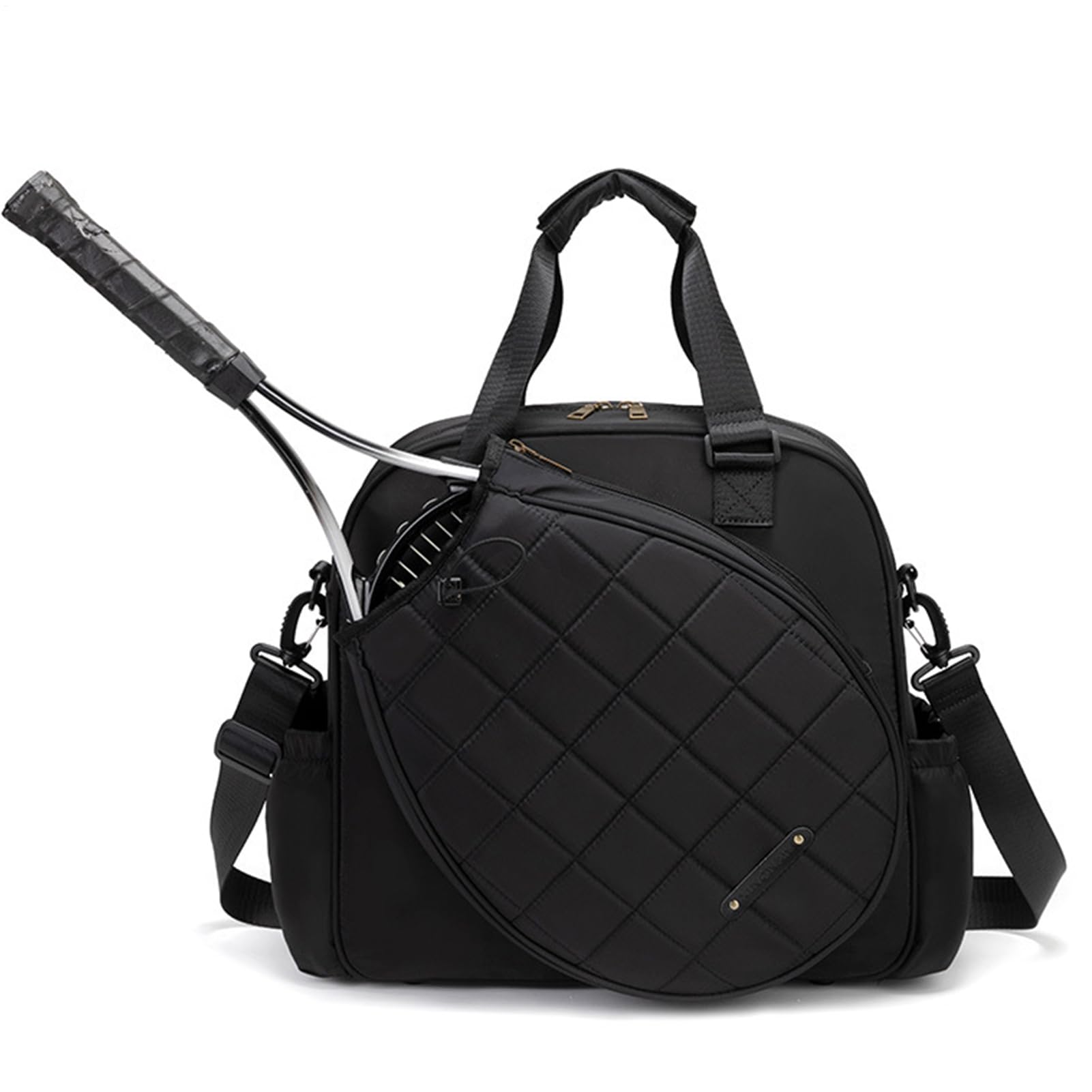 Borsa per racchette da tennis – Borsa da badminton di grande capacità | Imbracatura per racchette da tennis con tracolla regolabile, manico, adatta per racchette da badminton