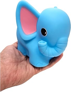 Big Rubber Zoo Animal Collectible Mix (Elephant) (5-6.5) Colorful Animal Figure Assortment Includes Tiger, Giraffe, Zebra, Elephant, Tiger and Monkey. (Elephant)