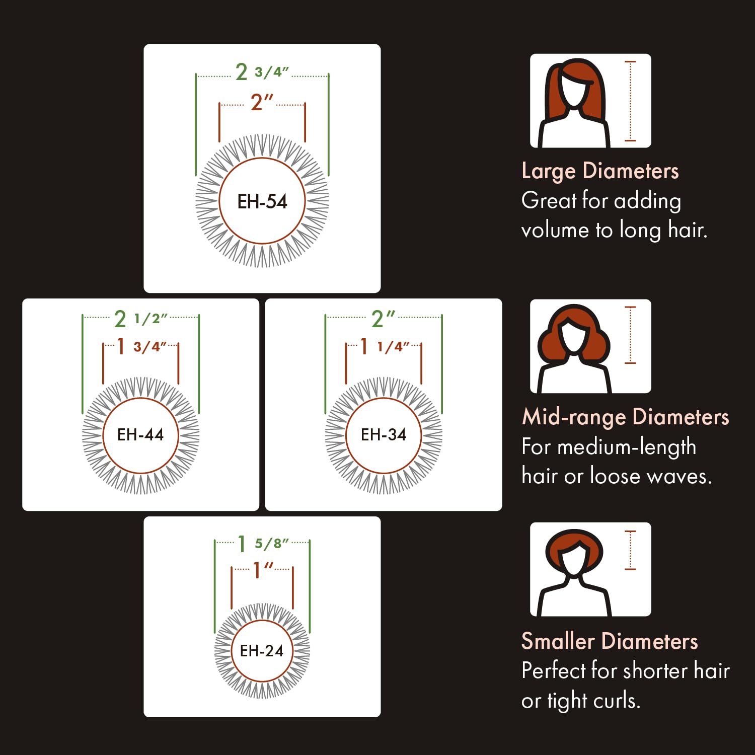 Olivia Garden EcoHair Thermal Bamboo Round Hair Brush - Not Electrical - Ceramic Blowout Brush for Normal to Thick Hair