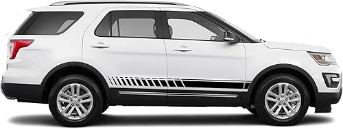 Miniatura 10 de Adhesivo adhesivo de vinilo con rayas laterales inferiores compatibles con Ford Explorer 2011-2017 (rojo)