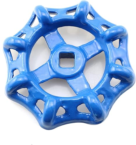 Miniatura 5 de Manija redonda de la rueda del grifo exterior del hierro fundido, manguera babero grifo de agua 0.236x0.236 in, azul