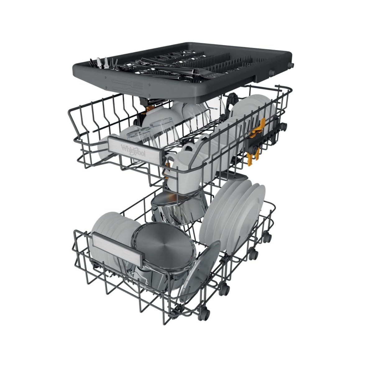 Whirlpool Lave-vaisselle 45 cm, classe B, 10 couverts, troisième panier fixe