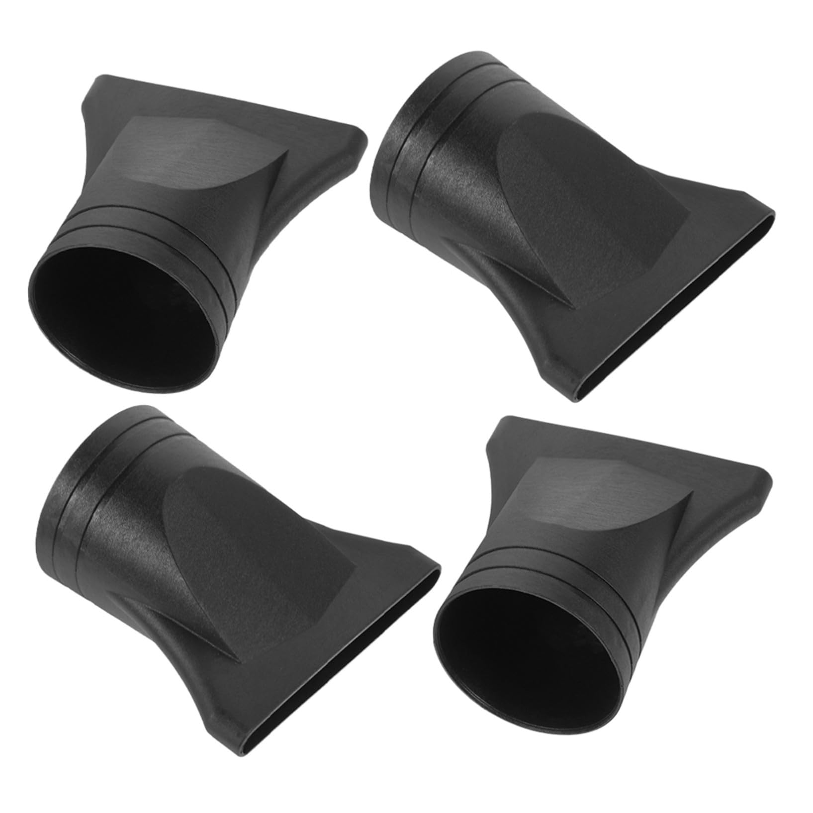 Set 4Pezzi Ugelli Concentratori Neri per Asciugacapelli in Plastico Flusso d'Aria Concentrato e Installazione Facile, Compatibili per Beccucci 4-4,8Cm