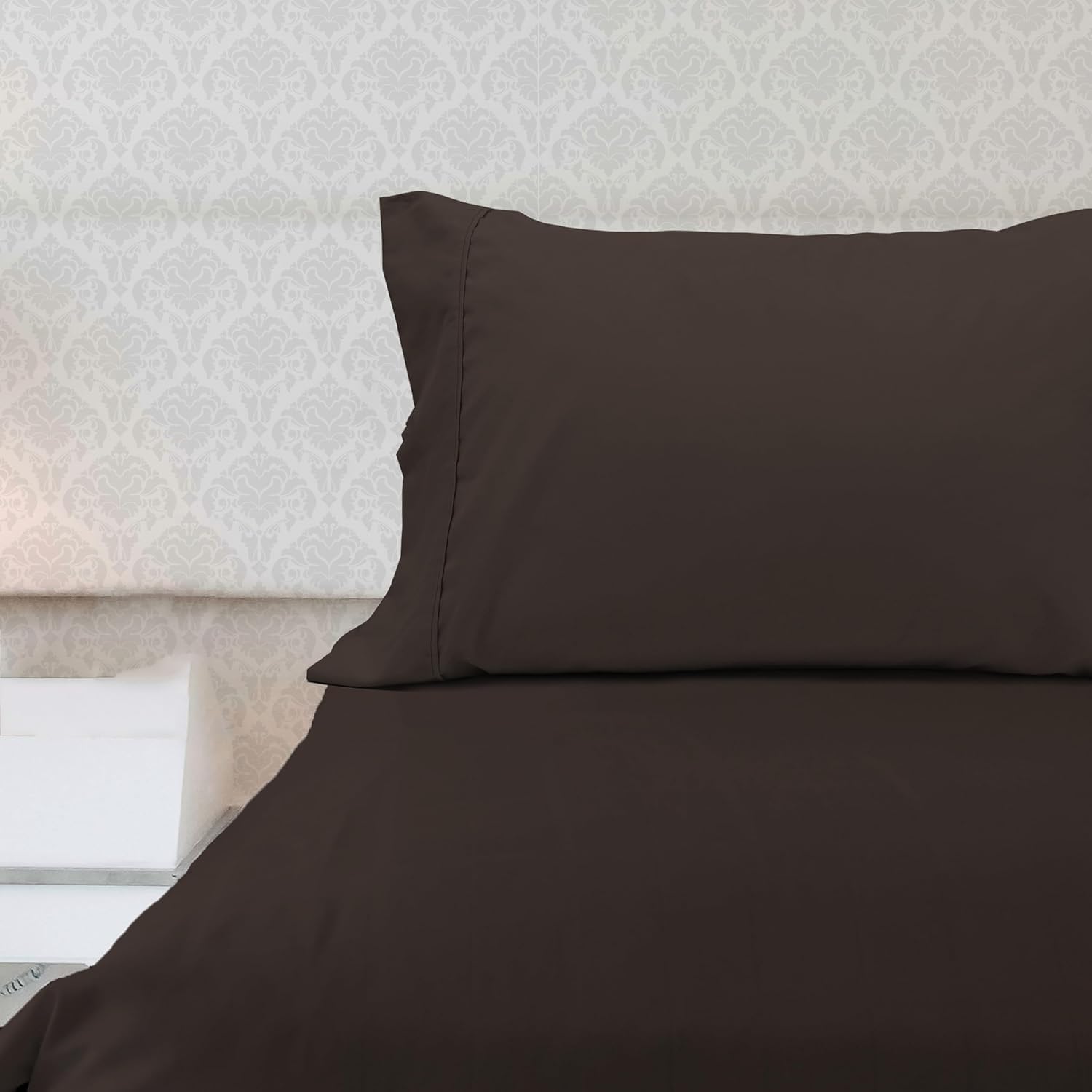 various Juego de Sábanas Cama 160 Microfibra Cepillada Prelavada, 4 Piezas con Sábana Bajera Ajustable 30 cm, Sábanas Suaves y Cálidas para Invierno,Dos Funda Almohada 50x75 cm,Marrón