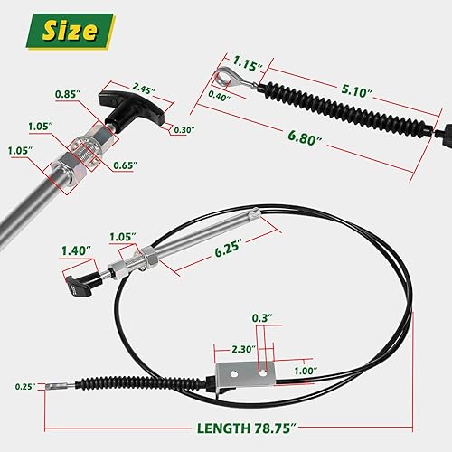 Miniatura 7 de AM134404 Reemplazo para cable de entrada de control de boquilla John Deere, cable deflector de canal compatible con soplador de nieve JD de 44