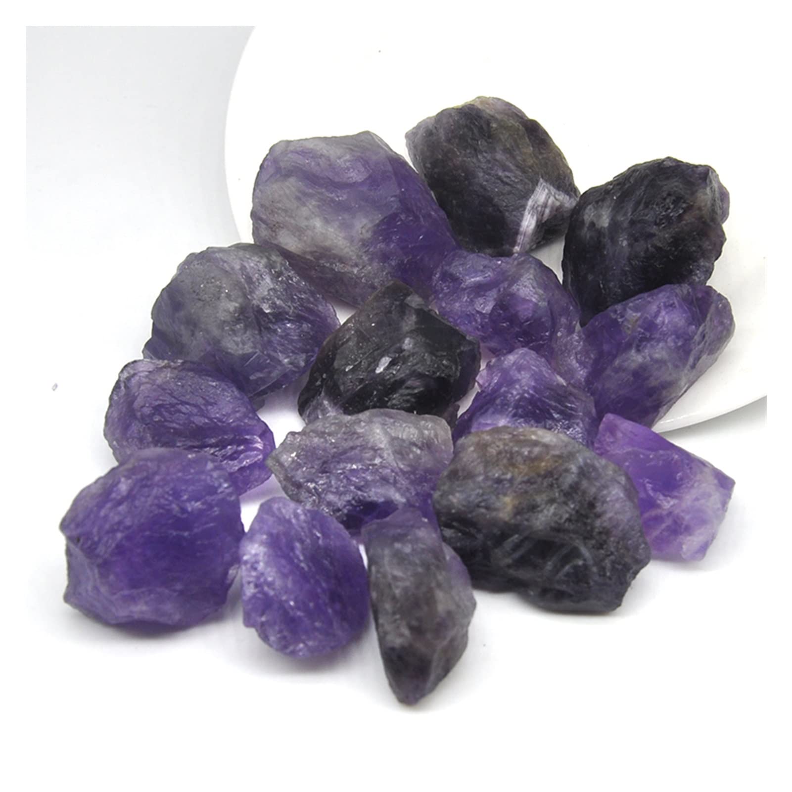 Amethyst Rohstein Natürliche Amethyst-Steinmineralien-Exemplare-Bulk-Trommelsteine heilende Quarzs-Kristalle Reiki-Edelsteine Sammlung Großhandel (Color : Amethyst, Size : 500g)