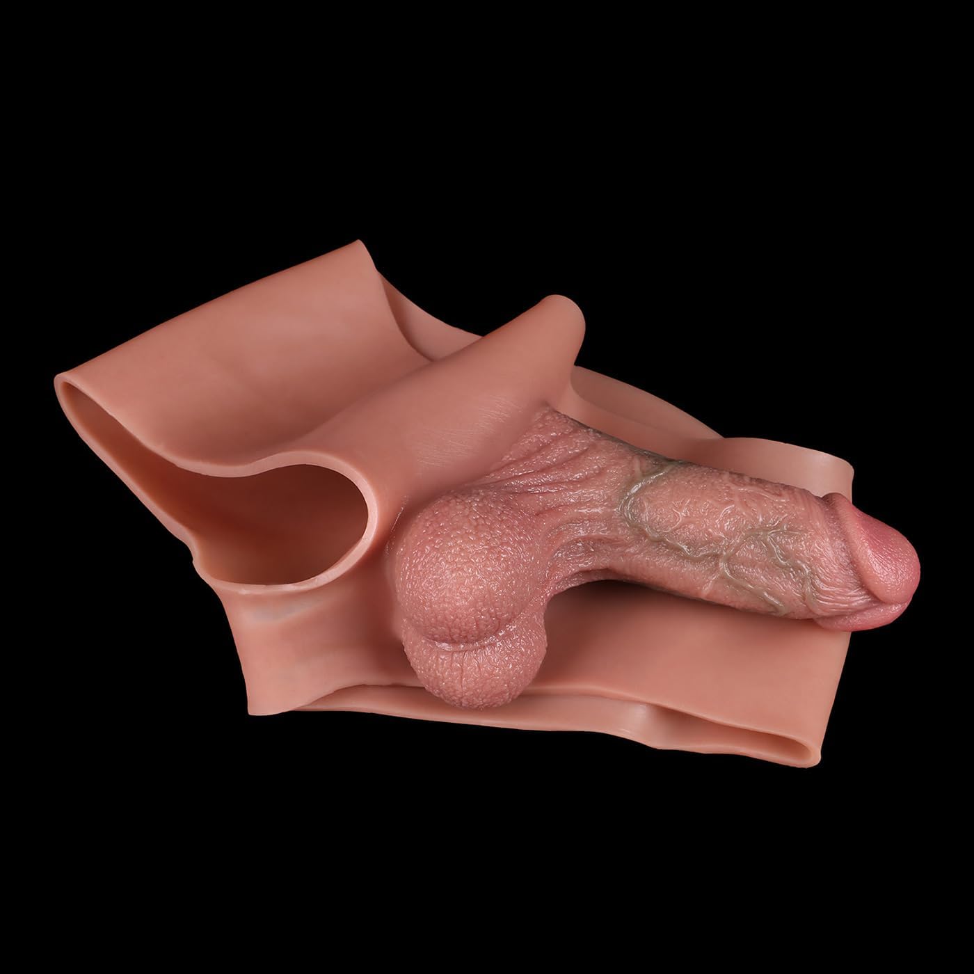 Extender penis in silicone realistico 13.5cm con tubo vuoto, sleeve portabile per uomo con allungamento e aumento torace, compatibile con partner e uso trans, pratico e impermeabile per uso privato