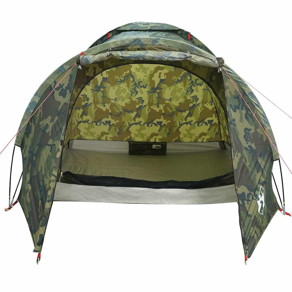 Tienda de pesca plegable para 2 personas con patrón de camuflaje impermeable y fácil de montar