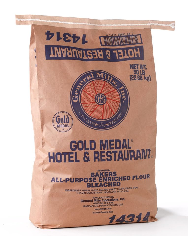 Gold Medal All Purpose Bleached Enriched Malted Hotel and Restaurant Flour, 50 Pound - 1 each.