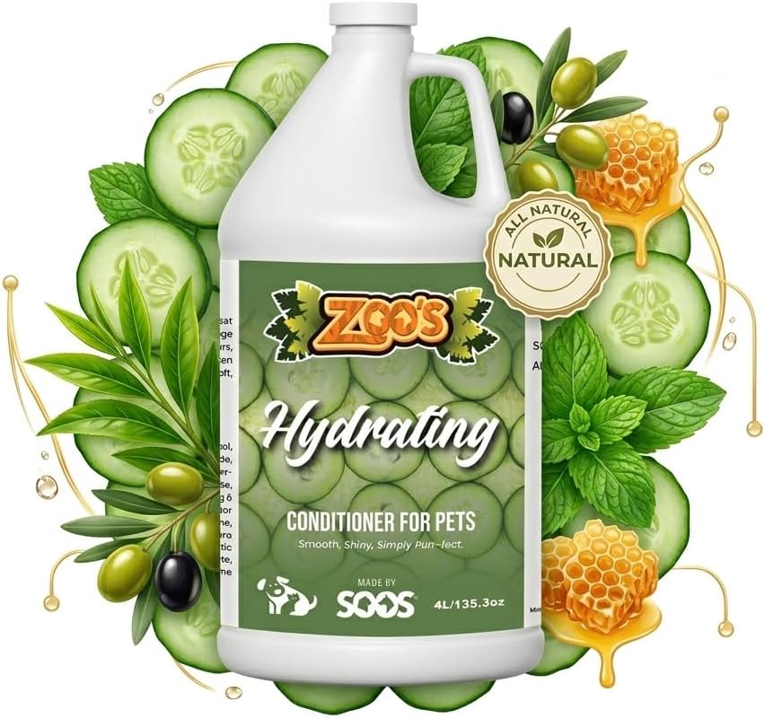Zoo's Pet Conditioner for Dogs & Cats - Fur Softener - Professional Moisturizing Grooming Formula - 4L