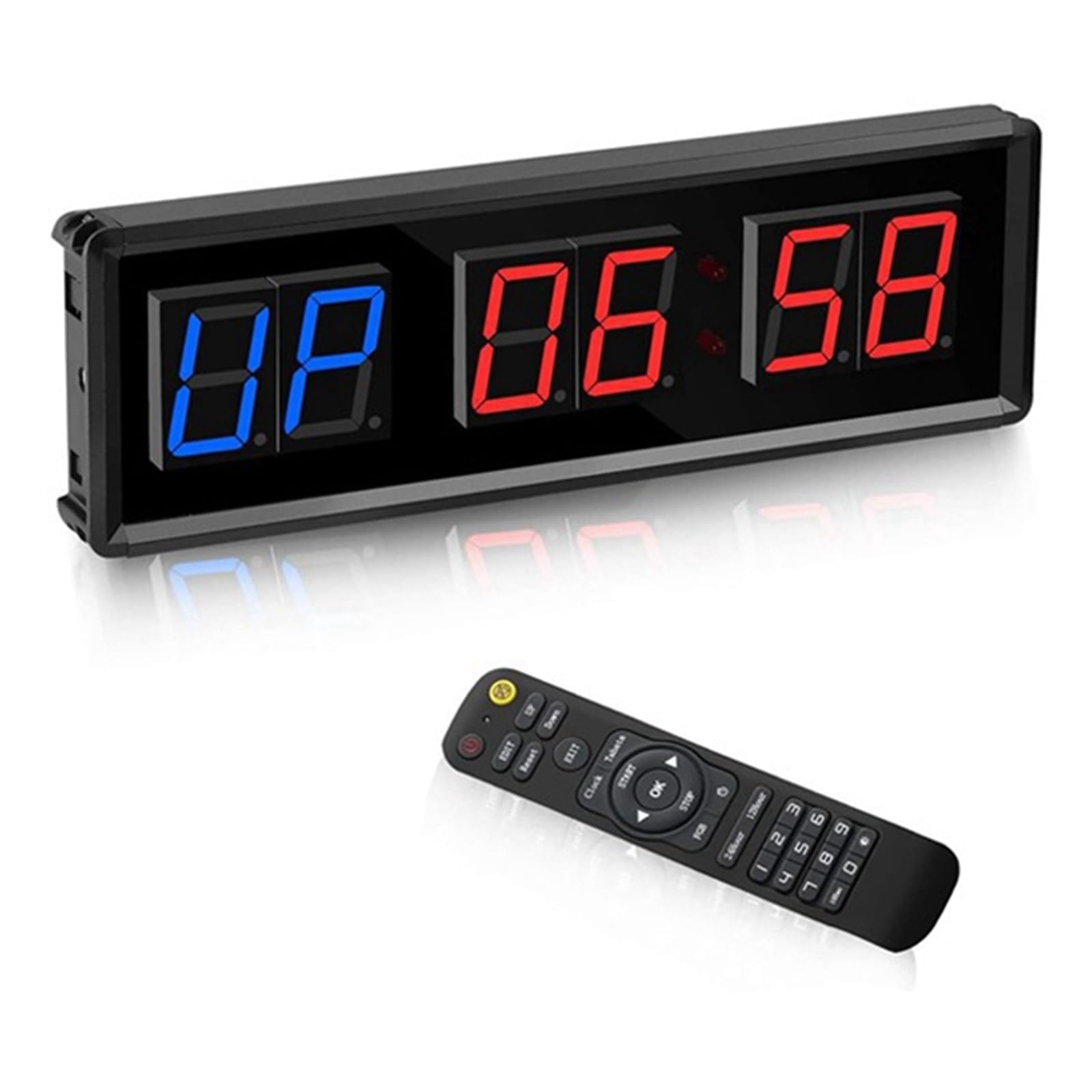 Timer Sport Minuterie de gymnastique LED, minuterie d'intervalle, compte à rebours numérique, horloge murale, minuterie de Fitness, chiffres bas/haut, chronomètre for la maison
