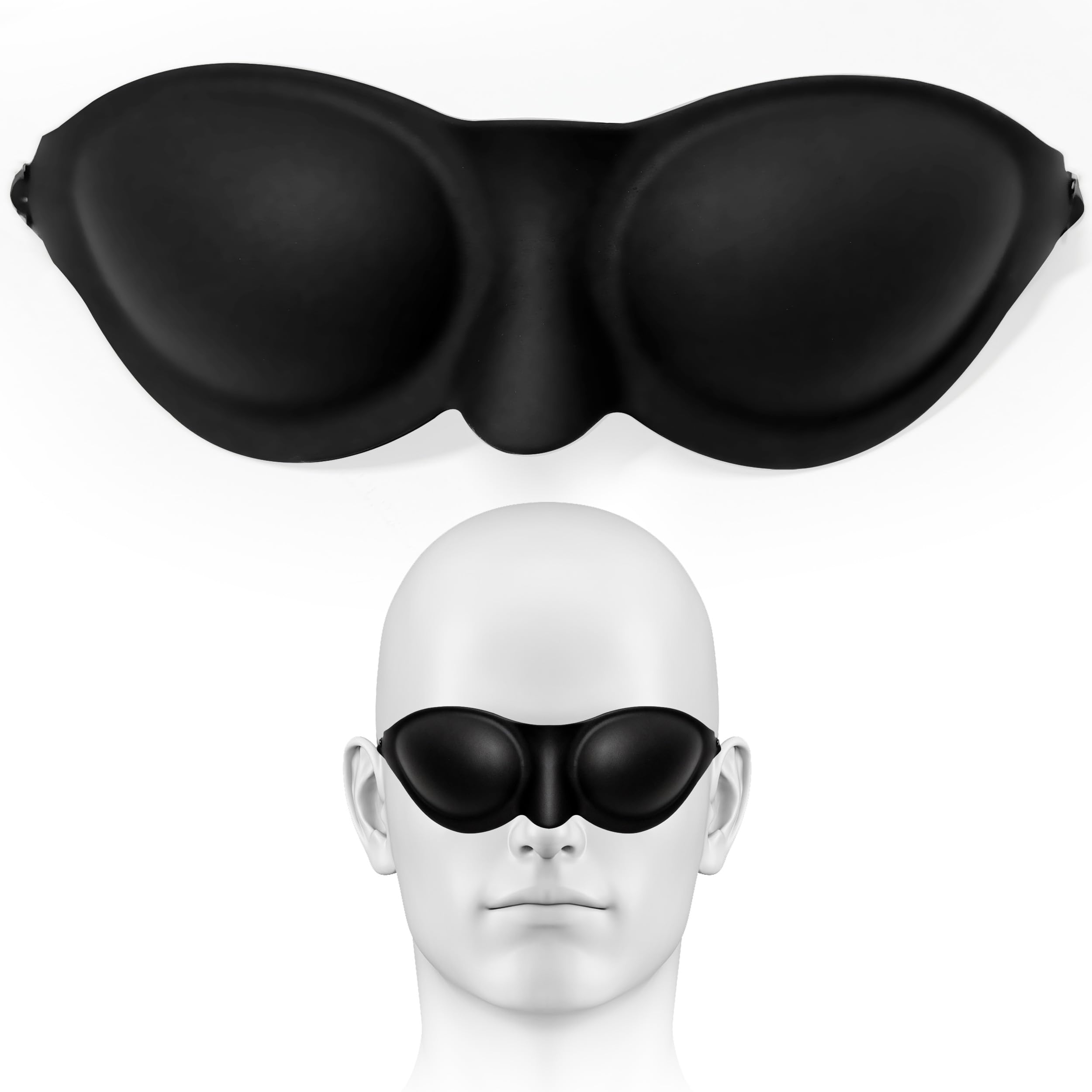 Photo 1 of KINKIMISTINA Severe Dry Eye Relief – Reusable Moisture Chamber Sleep Mask, 3D Silicone Sealed Eye Mask for Night Use, Lightweight & Adjustable Strap, Helps Retain Natural Moisture (Matte Black)