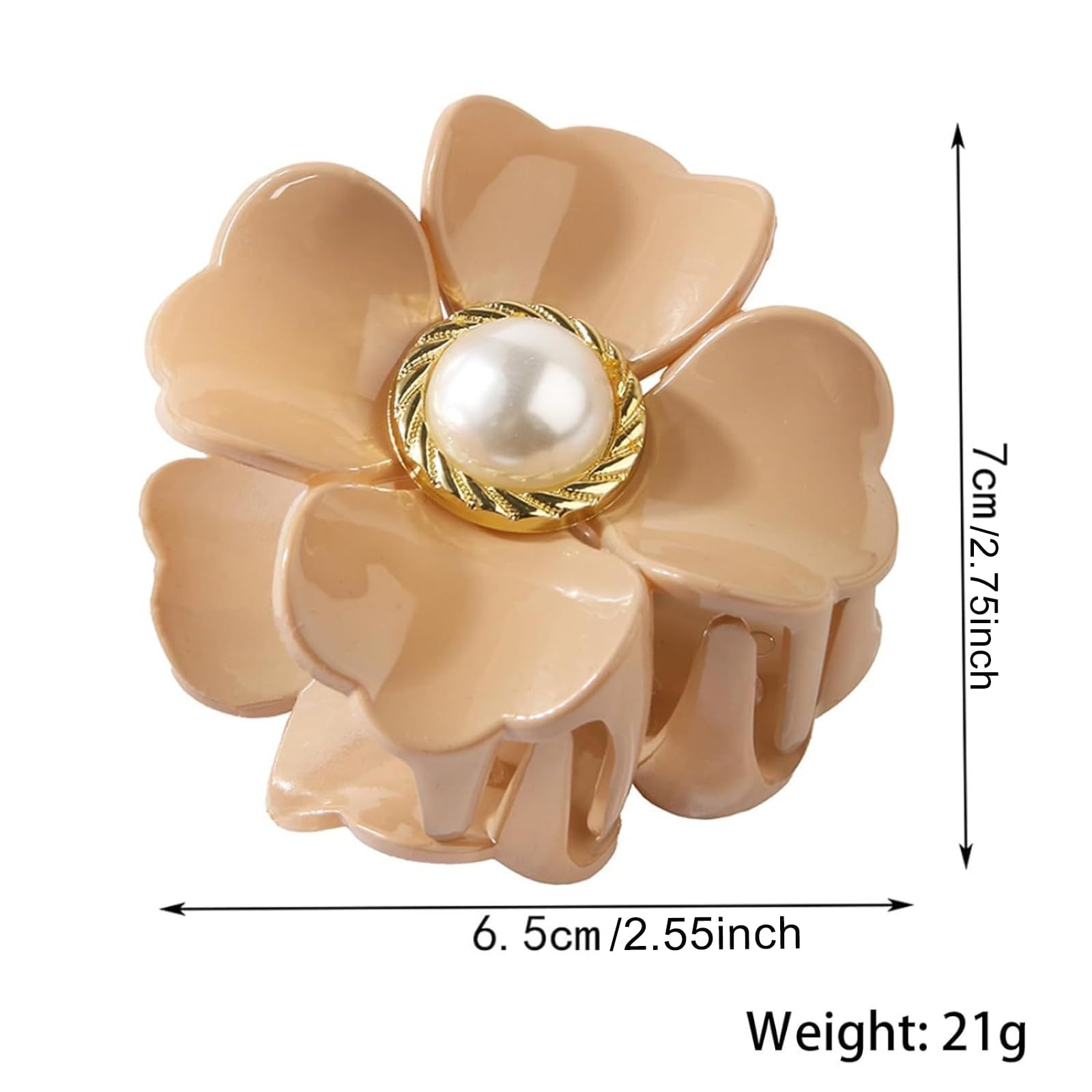 French Flower Claw Hair Clips for Women Non-Slip Strong Hold Clips for Thick Hair,Medium Hair Claw Clips Hair Accessories (HairclawFrench1) - Image 2