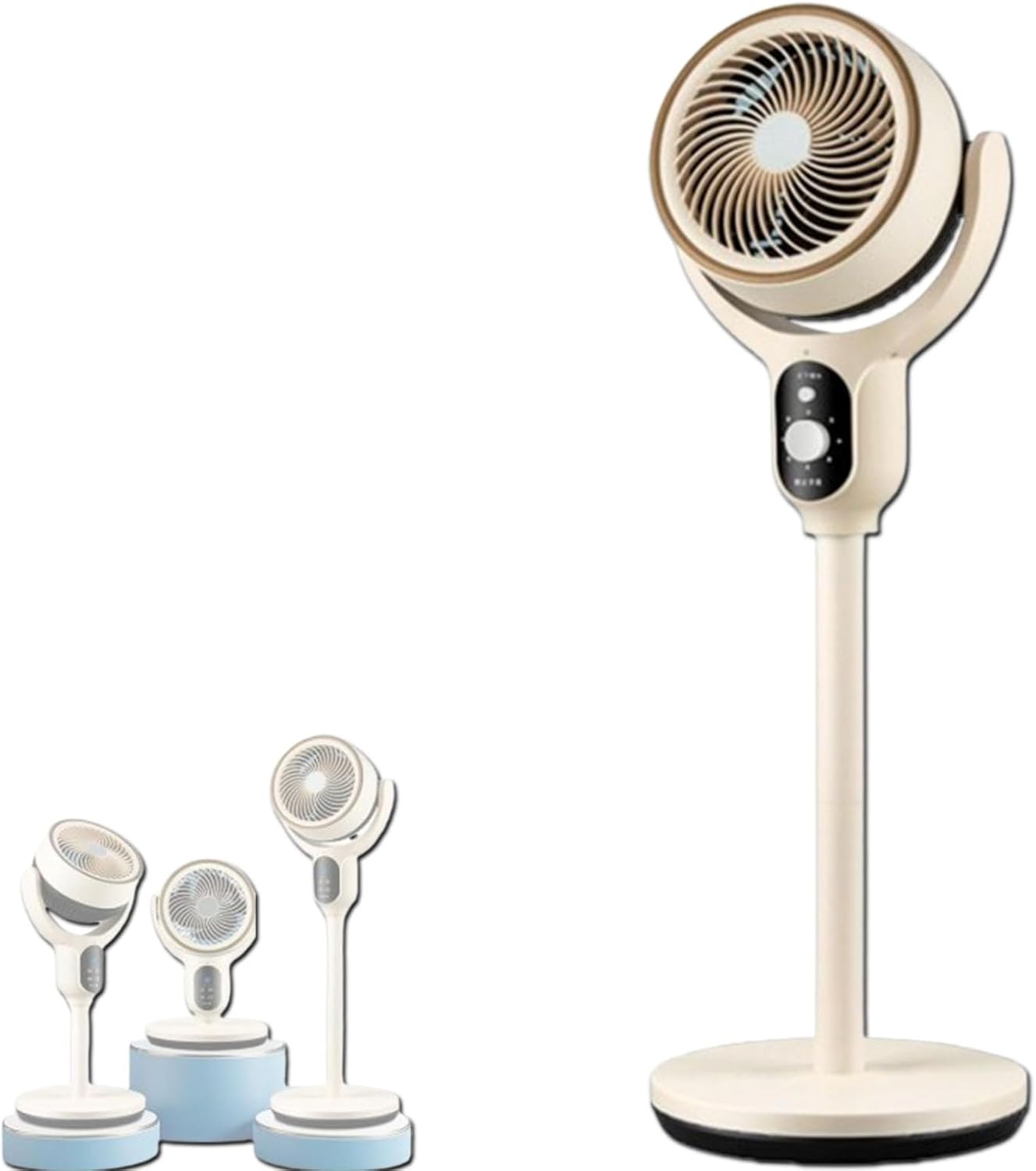 Luxvalu Fan, Luxvalu Cold Blast Fan, Ultra-Quiet Floor Fans, 3 In 1 Pedestal & Tabletop Fans, 19-38 Adjustable Height, 3 Speeds, 12h Timer, Suitable For Home Or Office (beige,remote control)