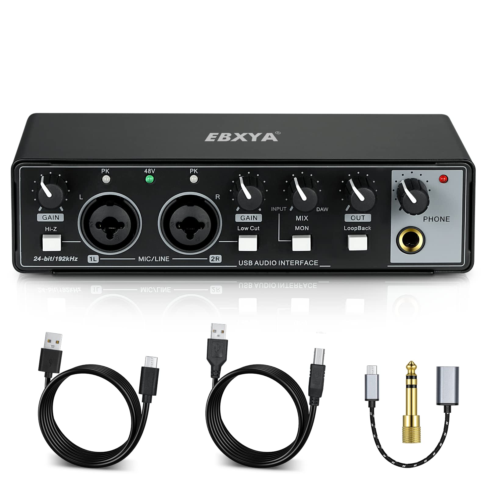 Buy USB Audio Interface EBXYA 24Bit/192 kHz USB Soundcard Interface