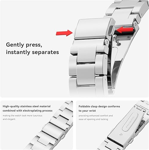 Miniatura 2 de Watch Bands for Women Compatible with Apple Watch Band 38mm 40mm 41mm 42mm 44mm 45mm 46mm 49mm Adjustable Metal Band Cowboy Steel Chain Bracelet for